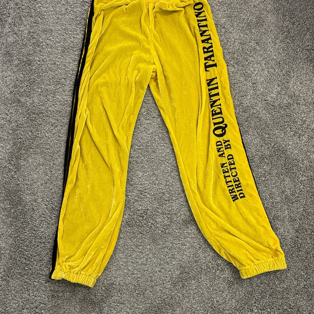 O-Mighty Written and Directed by Quentin Tarantino Yellow Velour Track Pants